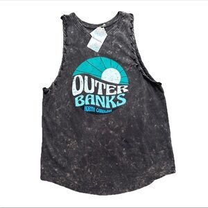 OBX Outer Banks grey tank top NWT
